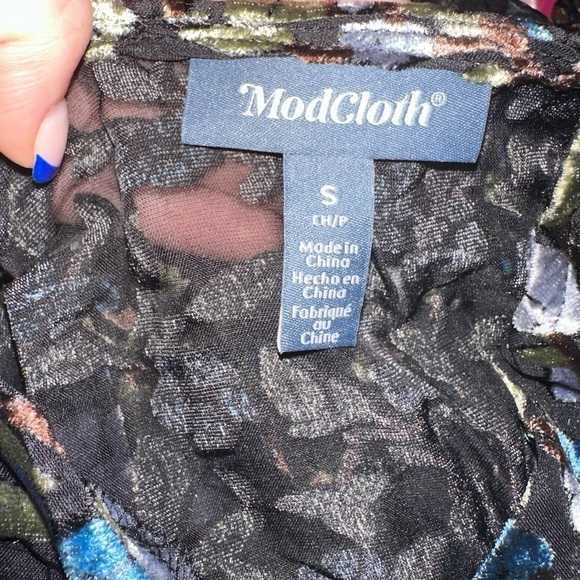 NWT ModCloth Dramatic Depths Velvet Dress floral dress S formal vacation - Picture 5 of 9